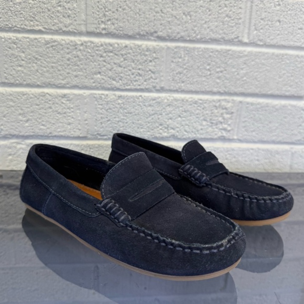 Zara Black Suede Kids Moccasin Loafers